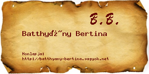 Batthyány Bertina névjegykártya